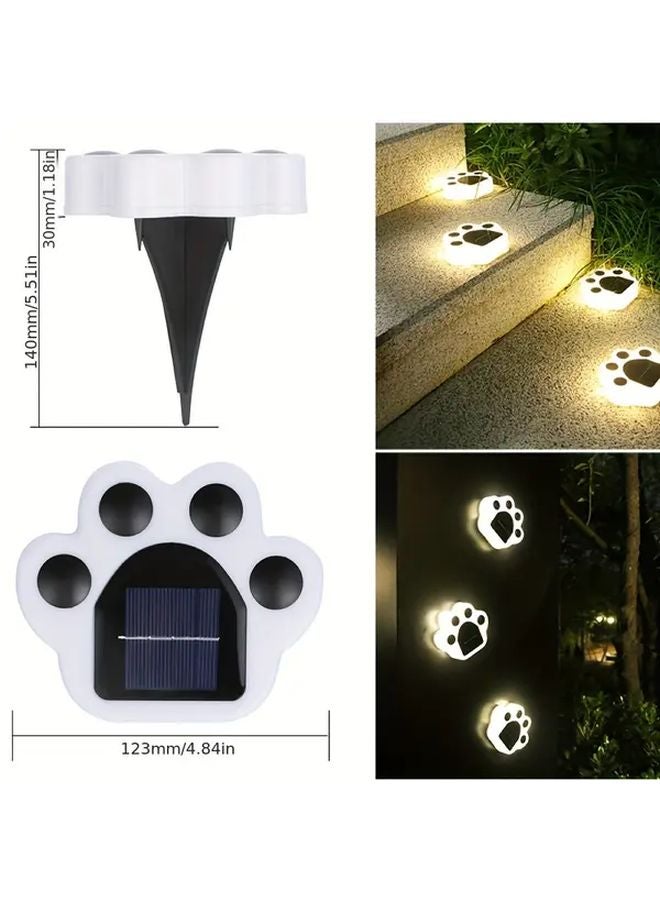 4 Pack Solar Bear Paw Pathway Lights Warm White LED Outdoor Garden Decoration - Image 3